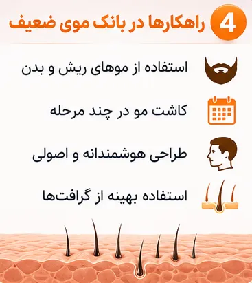 بانک مو چیست و چه نقشی در موفقیت کاشت مو دارد؟ (راهنمای کامل) 6 راهکارهای بانک موی ضعیف