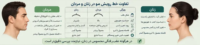 تفاوت خط رویش زنان و مردان