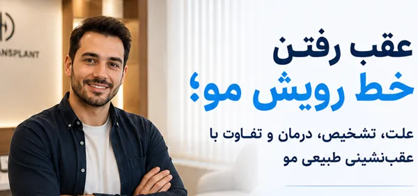 عقب رفتن خط رویش مو؛ علت، تشخیص، درمان و تفاوت با عقبنشینی طبیعی مو 1 عقب رفتن خط رویش