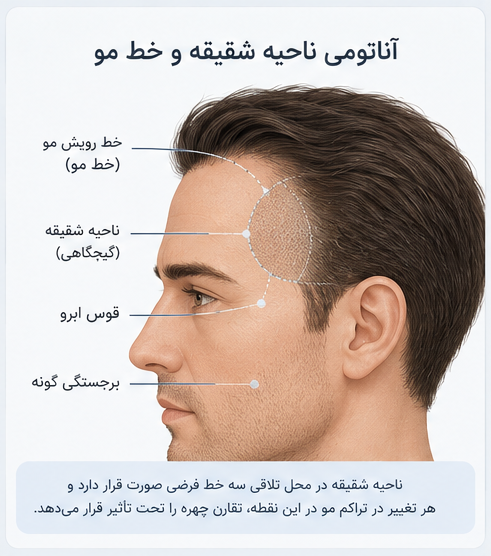 کاشت شقیقه با روش میکرو FIT در شیراز | کاشت مو شقیقه صادقنیا 1 آناتومی شقیقه و خط مو